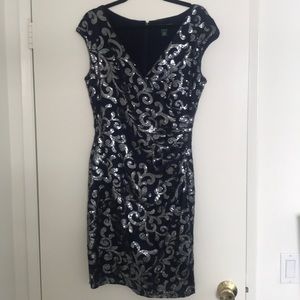 Lauren Ralph Lauren Lace Sequined Sheath Dress
